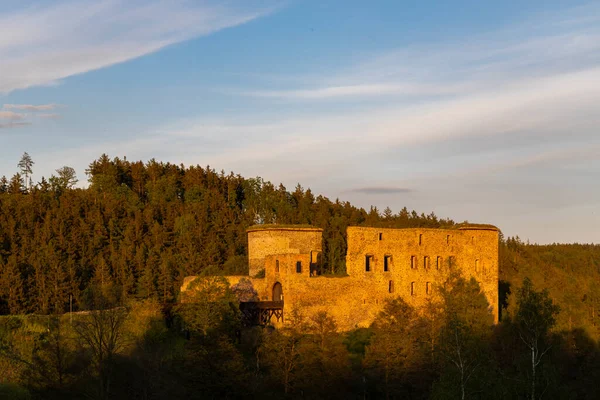 Ruiner Krakovec Slott Centrala Böhmen Tjeckien — Stockfoto