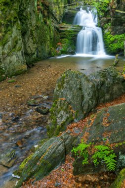 Çek Cumhuriyeti, Kuzey Moravya, Nizky Jesenik 'teki Huntava nehrinde Resov şelaleleri