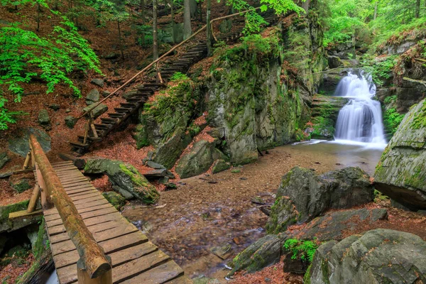 Resov Waterfalls River Huntava Nizky Jesenik Northern Moravia Czech Republic — Stock Photo, Image