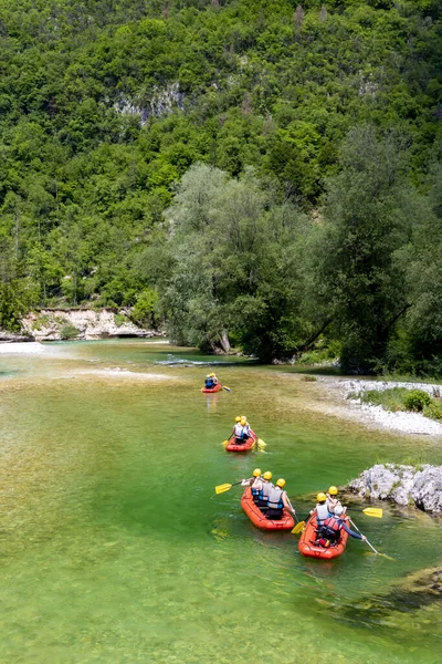 Rafting Sava Bohinjka Triglav Nationalpark Slowenien — Stockfoto