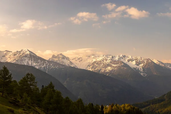 Poranne Krajobrazy Wysokich Taurów Tyrol Wschodni Austria — Zdjęcie stockowe