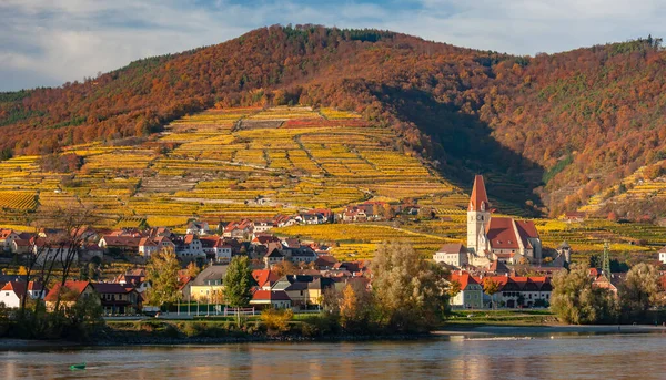 Шпиц Дунае Романтическом Закате Австрия — стоковое фото