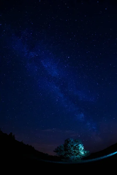 Samanyolu Ile Gece Gökyüzü Slovakya — Stok fotoğraf