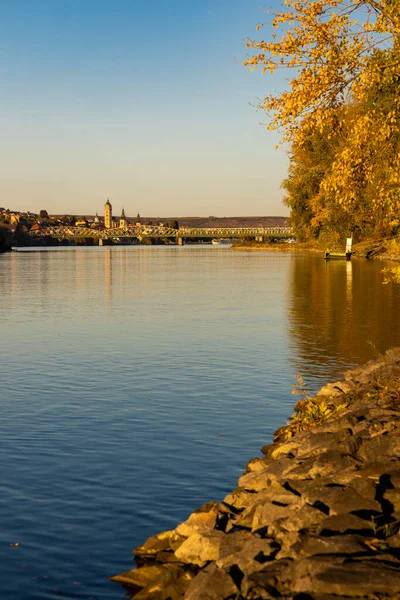 Autunno Vista Sul Fiume Danubio Città Krems Nella Regione Wachau — Foto Stock