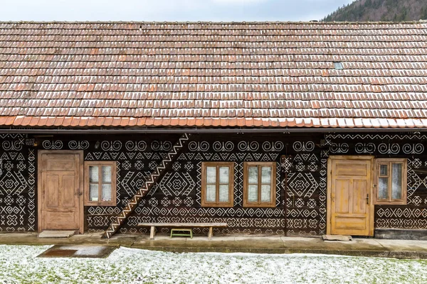 Painted Folk House Unesco Village Cicmany Словаччина — стокове фото