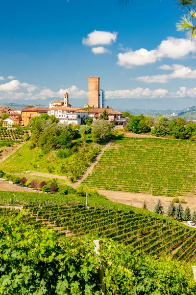 Landsbyen Barbaresco Vingårder Unesco Site Piemonte Nord Italia – stockfoto