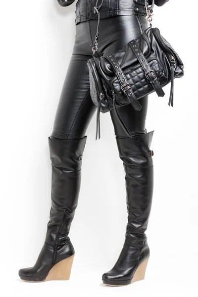 Woman Boots Handbag — Stock Photo, Image