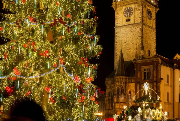 Prag Eski Kent Meydanı Noel Pazarı Çek Cumhuriyeti — Stok fotoğraf