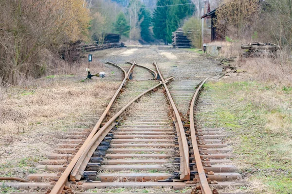 Ликвидация Старых Путей Отмененной Железнодорожной Линии Чехия — стоковое фото