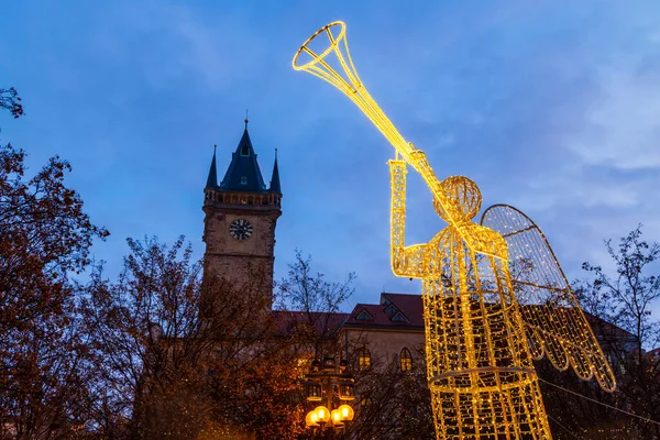 Çek Cumhuriyeti Nin Prag Daki Eski Şehir Meydanı Nda Noel — Stok fotoğraf