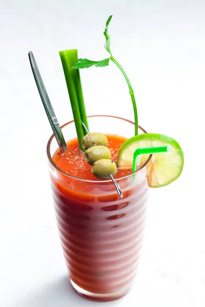 Bloody Mary Cocktail Made Tomato Juice Alcohol — Stock Photo, Image