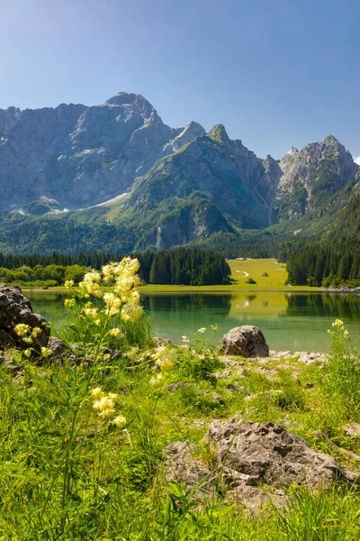 Lago Fusine Superiore Bij Tarvisio Italië — Stockfoto