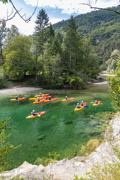 Rafting Sava Bohinjka Triglav Ulusal Parkı Slovenya — Stok fotoğraf