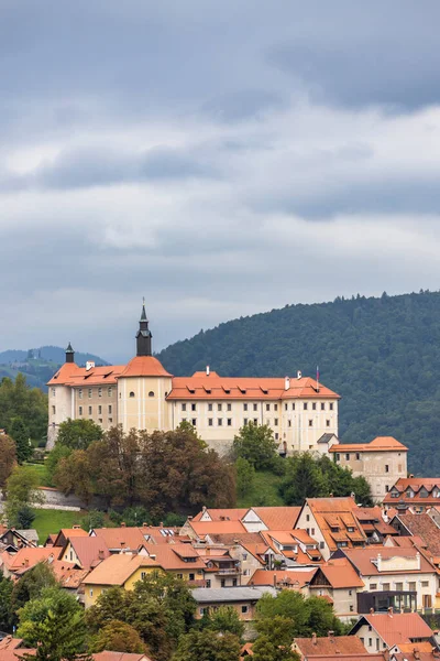 Castelul Orașul Skofja Loka Din Slovenia — Fotografie, imagine de stoc