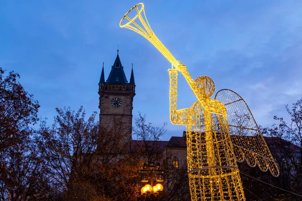 Christmas Decoration Old Town Square Prague Czech Republic — Stock Photo, Image