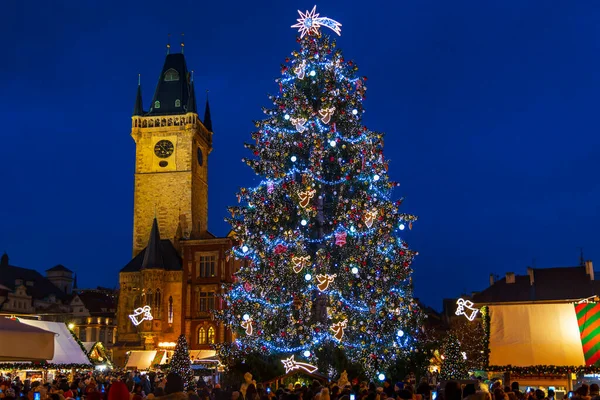 Arbre Noël Sur Place Vieille Ville Prague République Tchèque — Photo