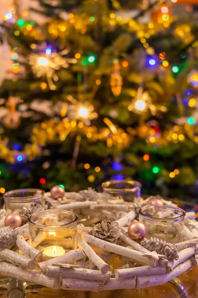Современный Венок Рождественской Елкой — стоковое фото