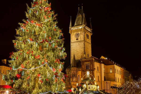 Torget Gamla Stan Prag Julmarknad Tjeckien — Stockfoto