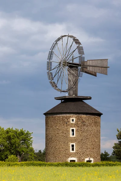 Dutch Type Windmill Unique Halladay Turbine Ruprechtov Southern Moravia Czech — Stock Photo, Image