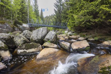 Karlovsky yakınlarındaki ilkbahar manzarası, Çek ve Polonya sınırı, Jizerky dağları, Çek Cumhuriyeti