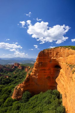 Las Medulas (Monumento Natural de Las Medulas), Ponferrada yakınlarındaki Roma altın madeni, UNESCO dünya mirası bölgesi, Kastilya ve Leon, İspanya