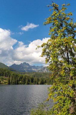 Tatras, Strebske Pleso, Slovakya dağ Gölü ile güzel landscsape