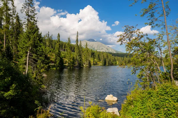 Dağ Gölü Tatras Slovakya Ile Manzara — Stok fotoğraf