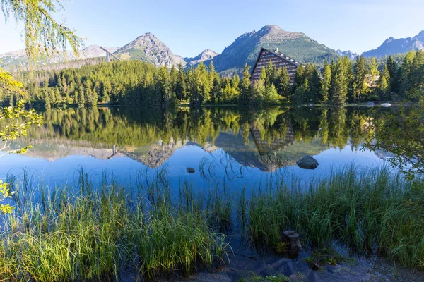 Mooie Ochtend Landschap Met Meer Bergen Tatra — Stockfoto