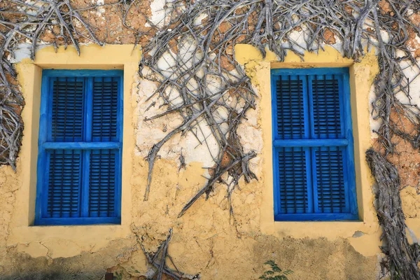 古い青い窓 — ストック写真