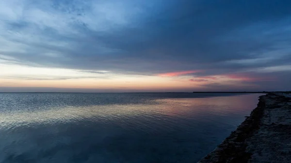 Ночная Сцена Море Пейзаж После Заката Над Морем — стоковое фото