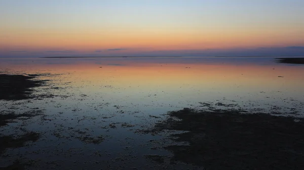 Ночь Над Морским Побережьем Спокойный Пейзаж После Заката Моря — стоковое фото