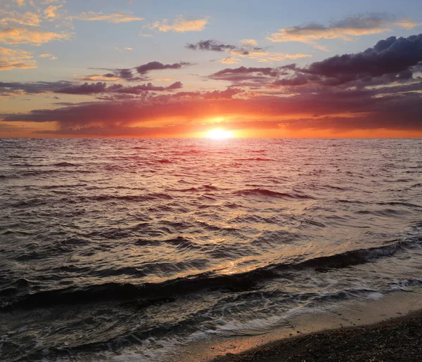 Mooi Zonsondergang Landschap Zee — Stockfoto