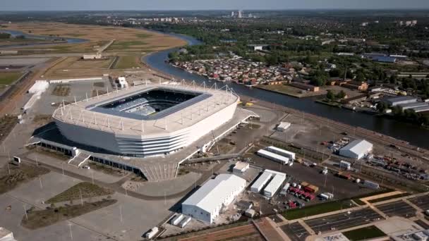 Kaliningrad Russie Mai 2018 Achèvement Construction Stade Football Pour Coupe — Video