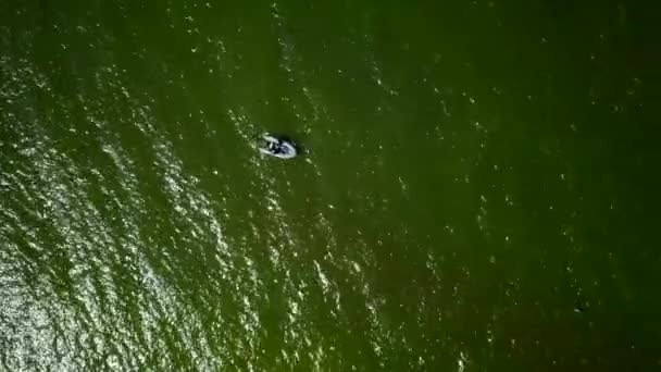 Aerial view of a boat — Stock Video