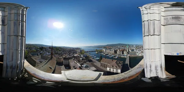 Panorama aéreo del centro histórico de Zurich —  Fotos de Stock