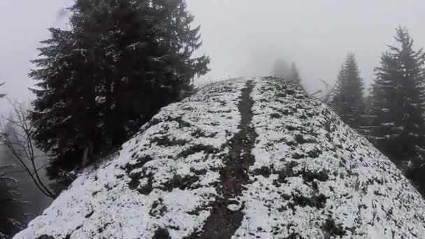Trekking v horách Švýcarsko Alpy na jaro — Stock video