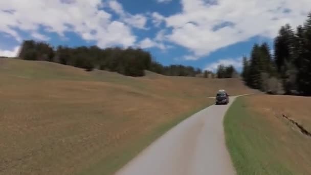 Водіння Автомобіля Швейцарії Гірській Дорозі Швидка Швидкість — стокове відео
