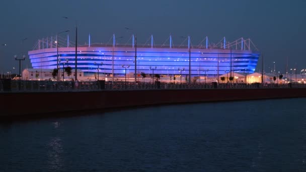 De bouw van een voetbalstadion voor de Fifa World Cup 2018 is voltooid — Stockvideo