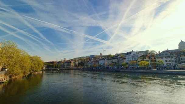 Hava tarihi merkezi Zürih Panoraması — Stok video