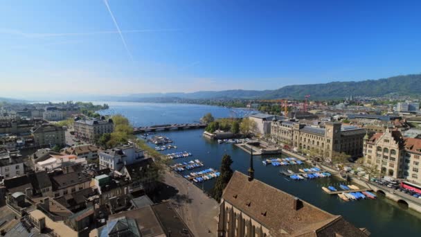 苏黎世的历史中心的全景在瑞士 — 图库视频影像