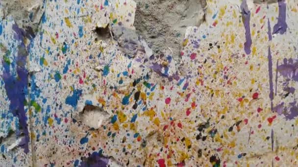 Wall with paint splashes — Stock Video