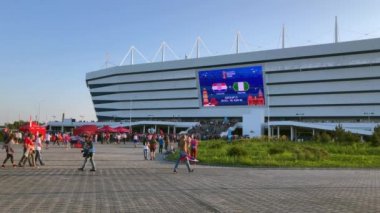 Futbol taraftarları stadion Kaliningrad ziyaret, Hırvatistan ile Türkiye arasında maç