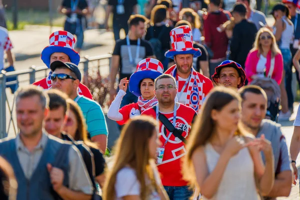 Kaliningrad Russland Juni 2018 Fußballfans Unterstützen Tag Des Spiels Zwischen — Stockfoto