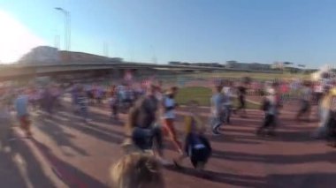 Kaliningrad - Rusya, 20 Mayıs 2018: Futbol taraftarları stadion Kaliningrad ziyaret, Hırvatistan ile Türkiye arasında maç