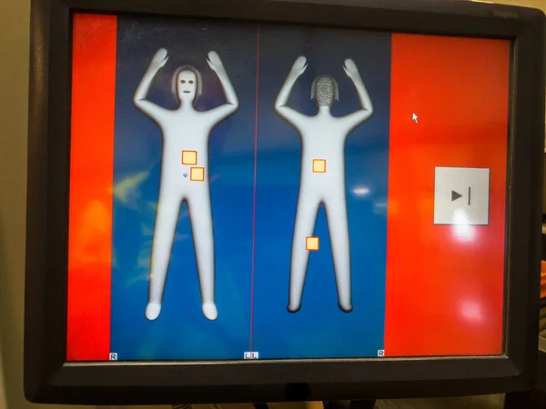 X-ray zabezpieczeń wyboru sprzętu ekranu z ludzkiego ciała — Zdjęcie stockowe