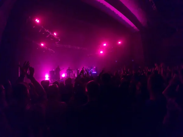 Audience cheering at live concert
