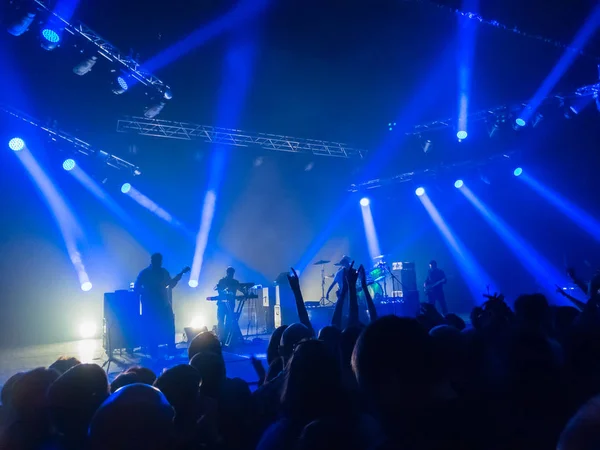 Audience cheering at live concert