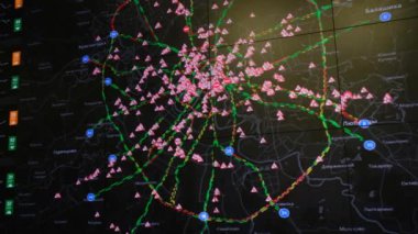 Etkileşimli harita merkezi izleme trafik istatistikleri gösterir