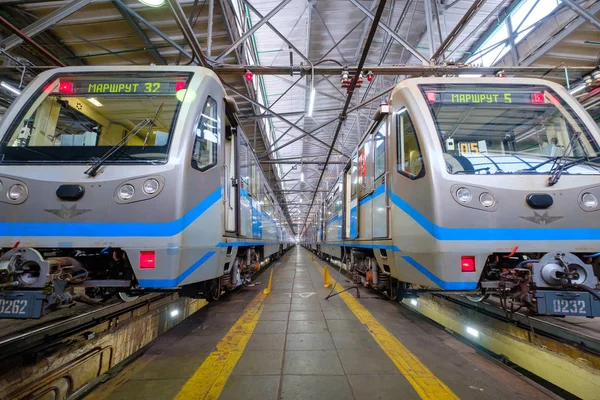 Metropolitana treno metropolitana deposito Krasnaya presnya interno — Foto Stock