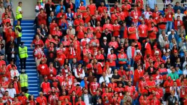 Sırbistan ve İsviçre maçı takım futbol taraftarları destek